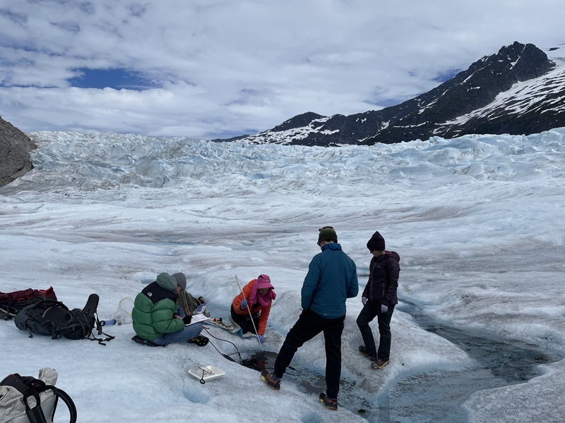 Mia note taking during cryoconite field work